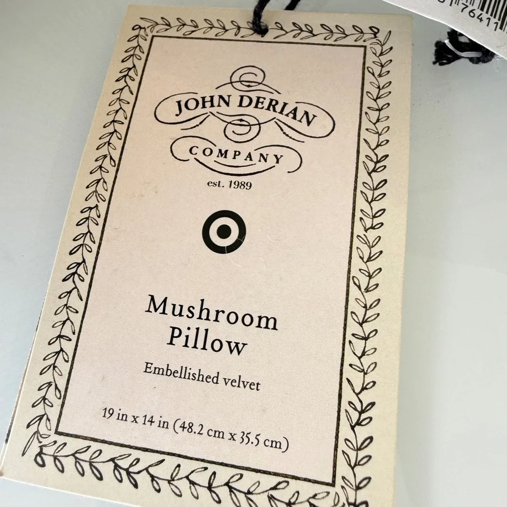 John Derian Mushroom Pillow Target Teal Velvet Beaded‎ Embellished Whimsical